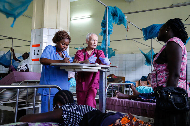 Priti Patel visits dispensary in Togo. Photo: Rob Oxley/DFID