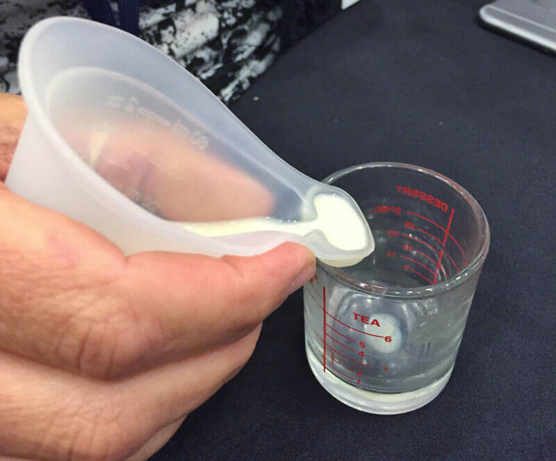 A demonstration of feeding using the NIFTY cup. Photo: Marissa Chmiola/GHTC